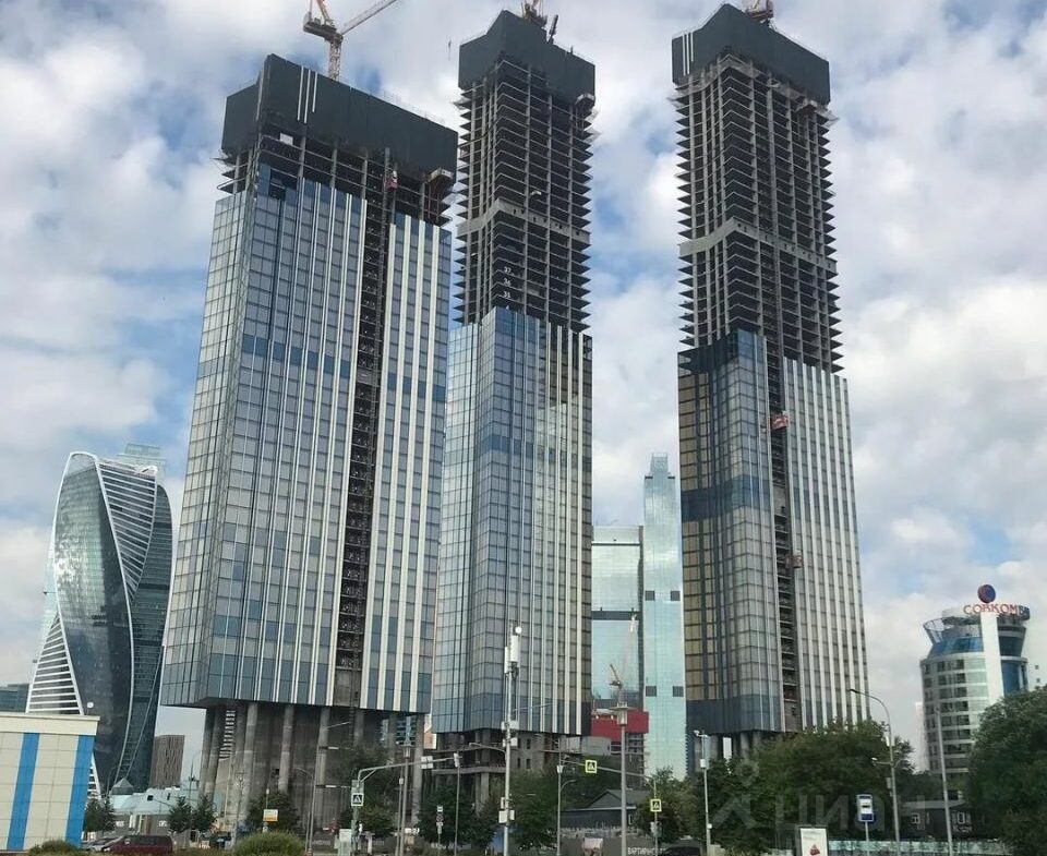 Skyscraper under construction in Moscow Capital Towers