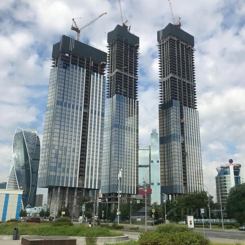 Skyscraper under construction in Moscow Capital Towers