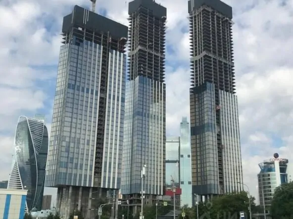 Skyscraper under construction in Moscow Capital Towers